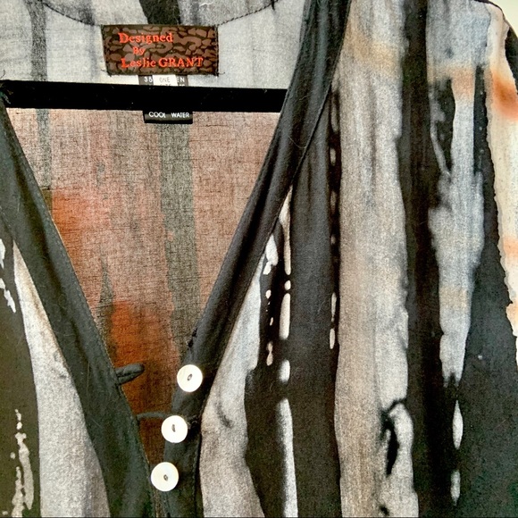 Hand dyed Leslie Grant long sleeve tunic, OS, $20 - Picture 7 of 8